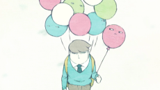 風船売りと泣く少女