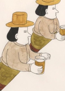 帽子をかぶった小さな人々