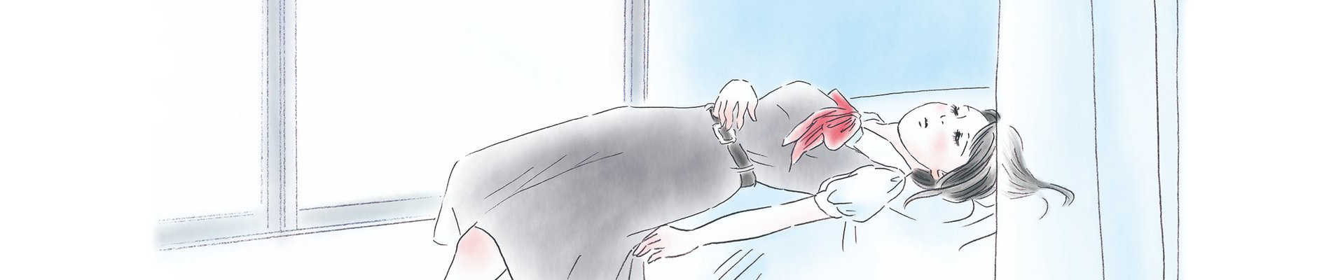 少女のスカートはよくゆれる