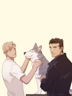 개 한 마리와 두 남자