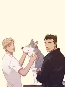 개 한 마리와 두 남자