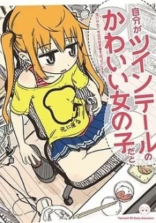 自分がツインテールのかわいい女の子だと思い込んで、 今日の出来事を4コマにする