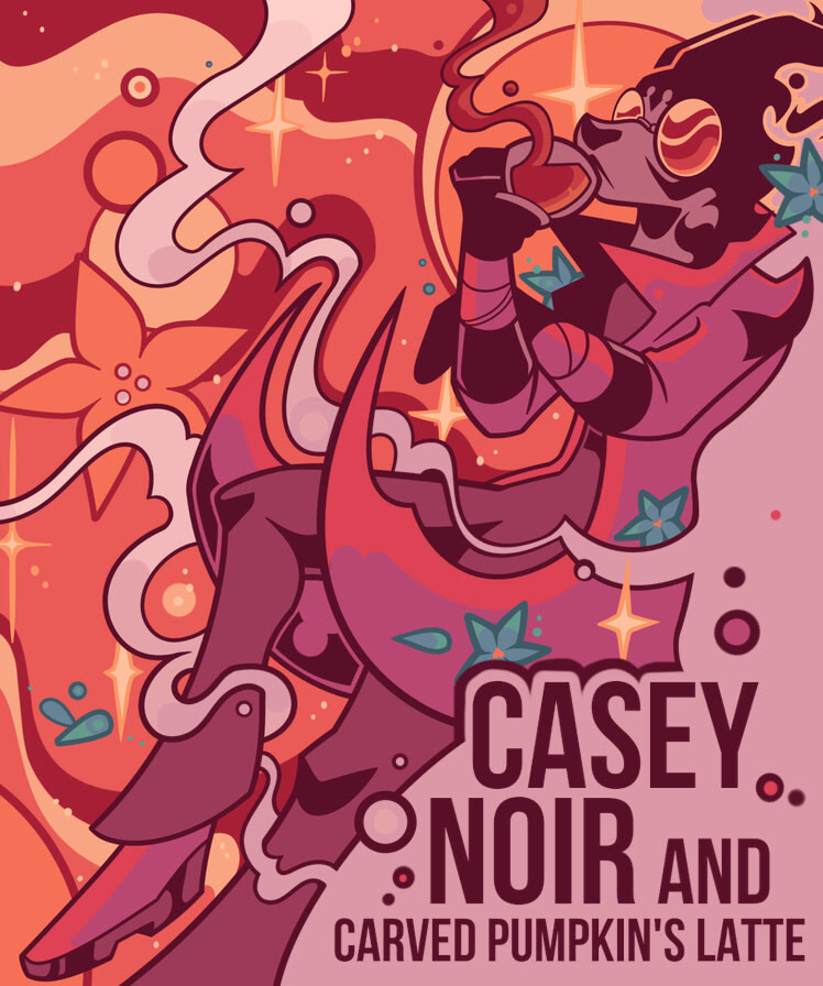 Casey Noir and Carved Pumpkin's Latte